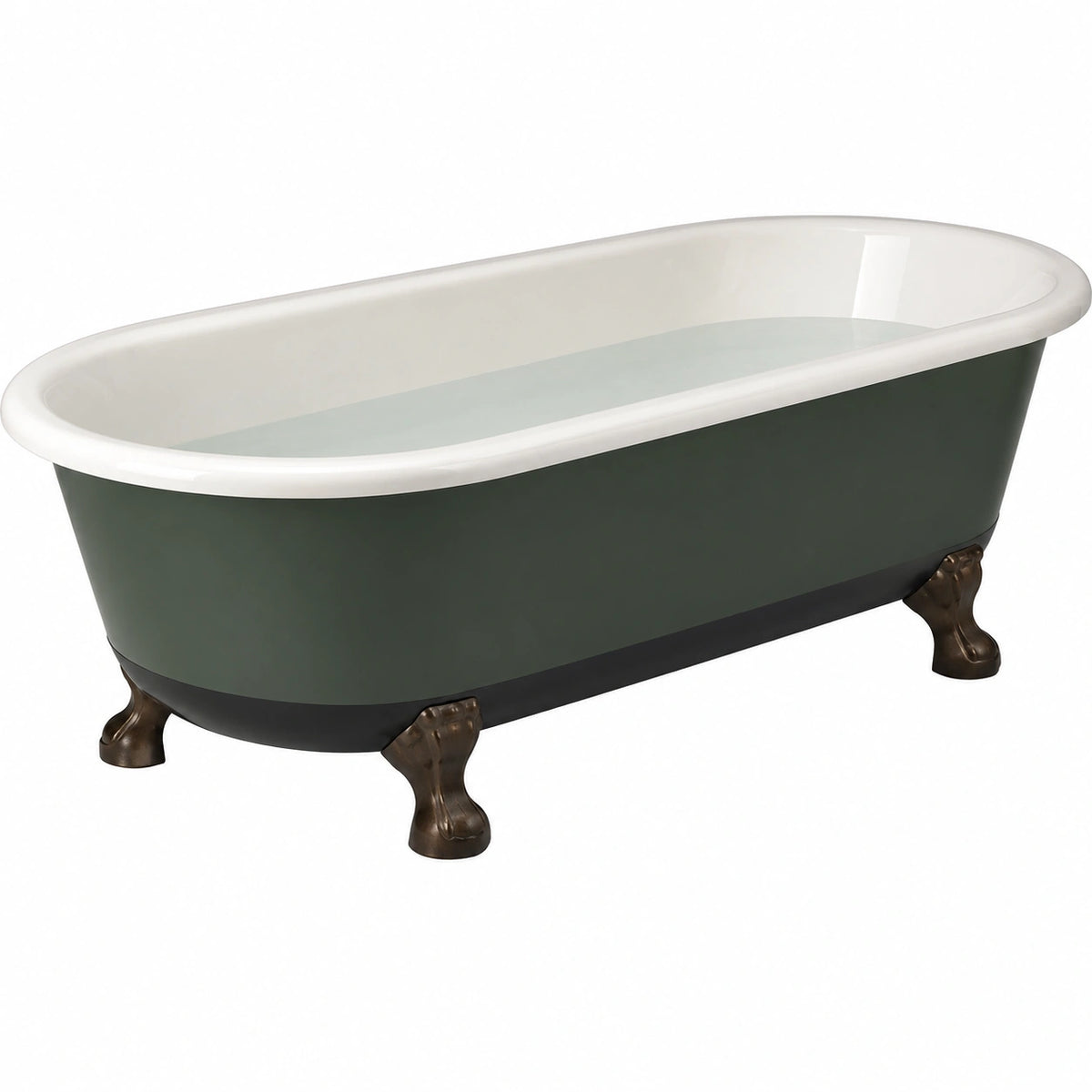 Bañera Independiente de Hierro Fundido Verde