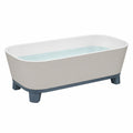 Bañera de polipropileno blanca con base azul 150x60x55 cm