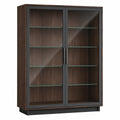 Vitrina de Madera con Puertas de Vidrio Templado Marrón/Negro