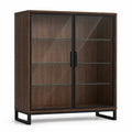 Vitrina de Madera y Vidrio Marrón 120x40x160 cm