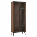 Vitrina de Madera con Puertas de Vidrio Templado 180x80x40 cm