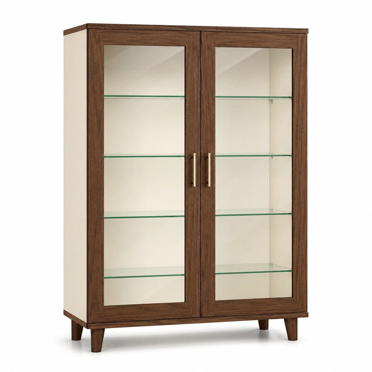 Vitrina de madera y vidrio templado con puertas dobles de 180cm