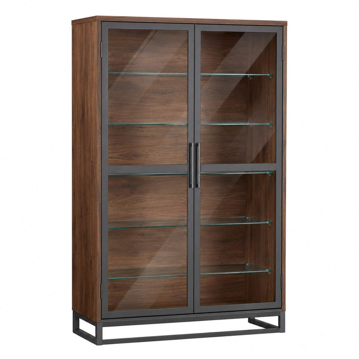 Vitrina de Madera y Metal con Vidrio Templado