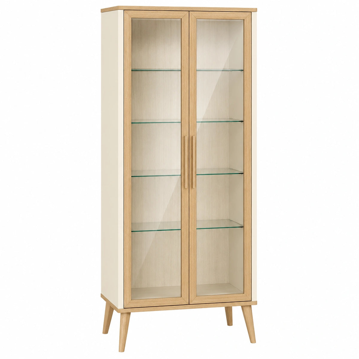 Vitrina de Madera y Vidrio Templado 180x80x35 cm