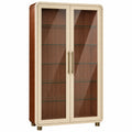 Vitrina de madera y vidrio templado con estantes ajustables