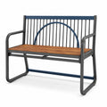 Banco de jardín de acero y madera teca 120 cm