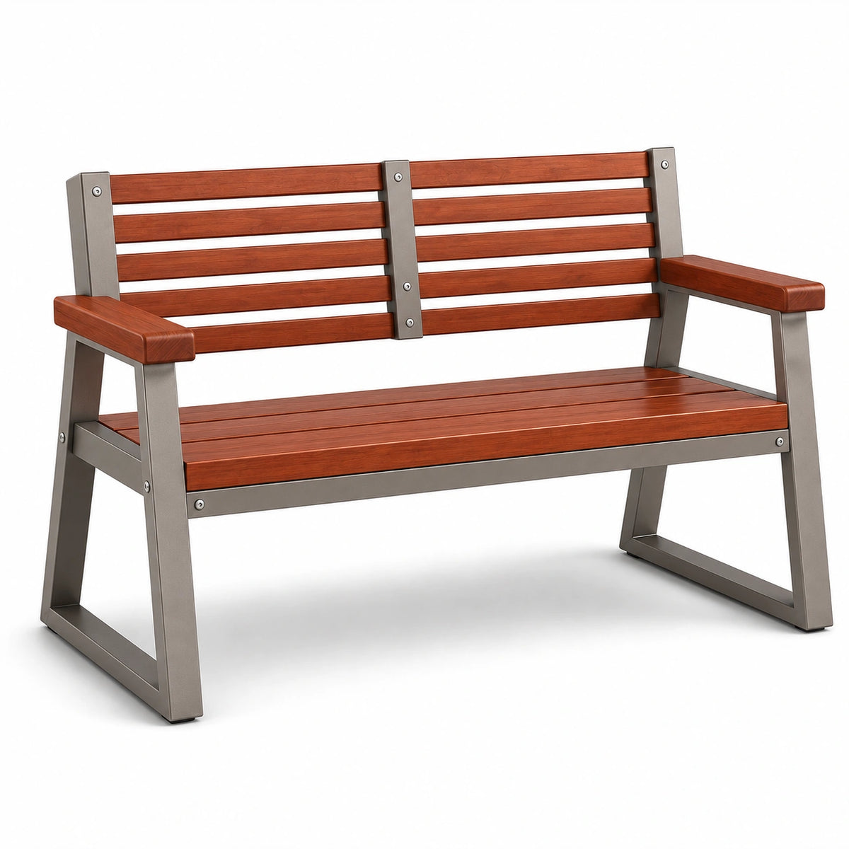 Banco de madera y metal para exterior 120x55x80 cm