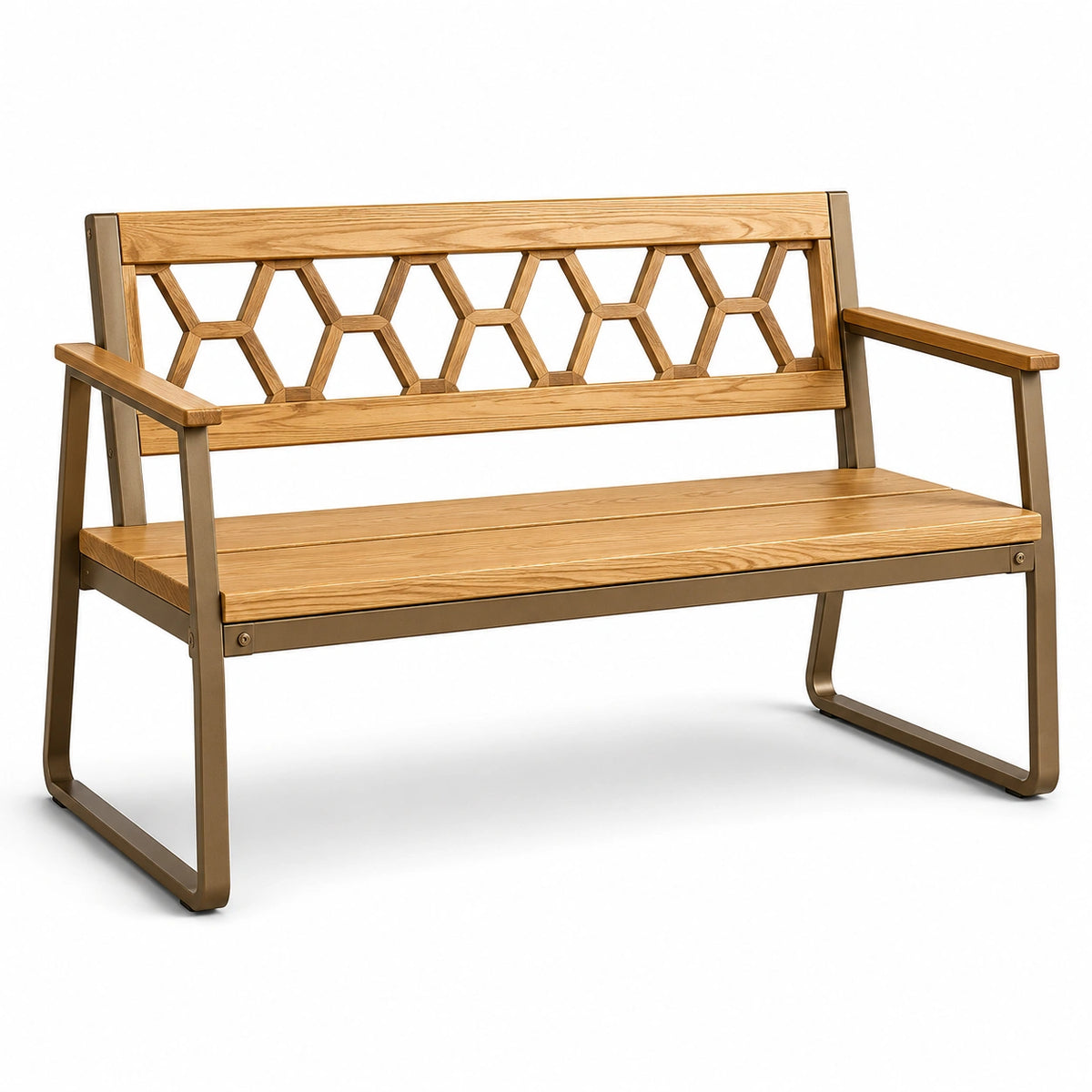 Banco de madera y metal para jardín 120 cm