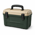 Caja de herramientas de plástico verde y beige 38x25x25 cm