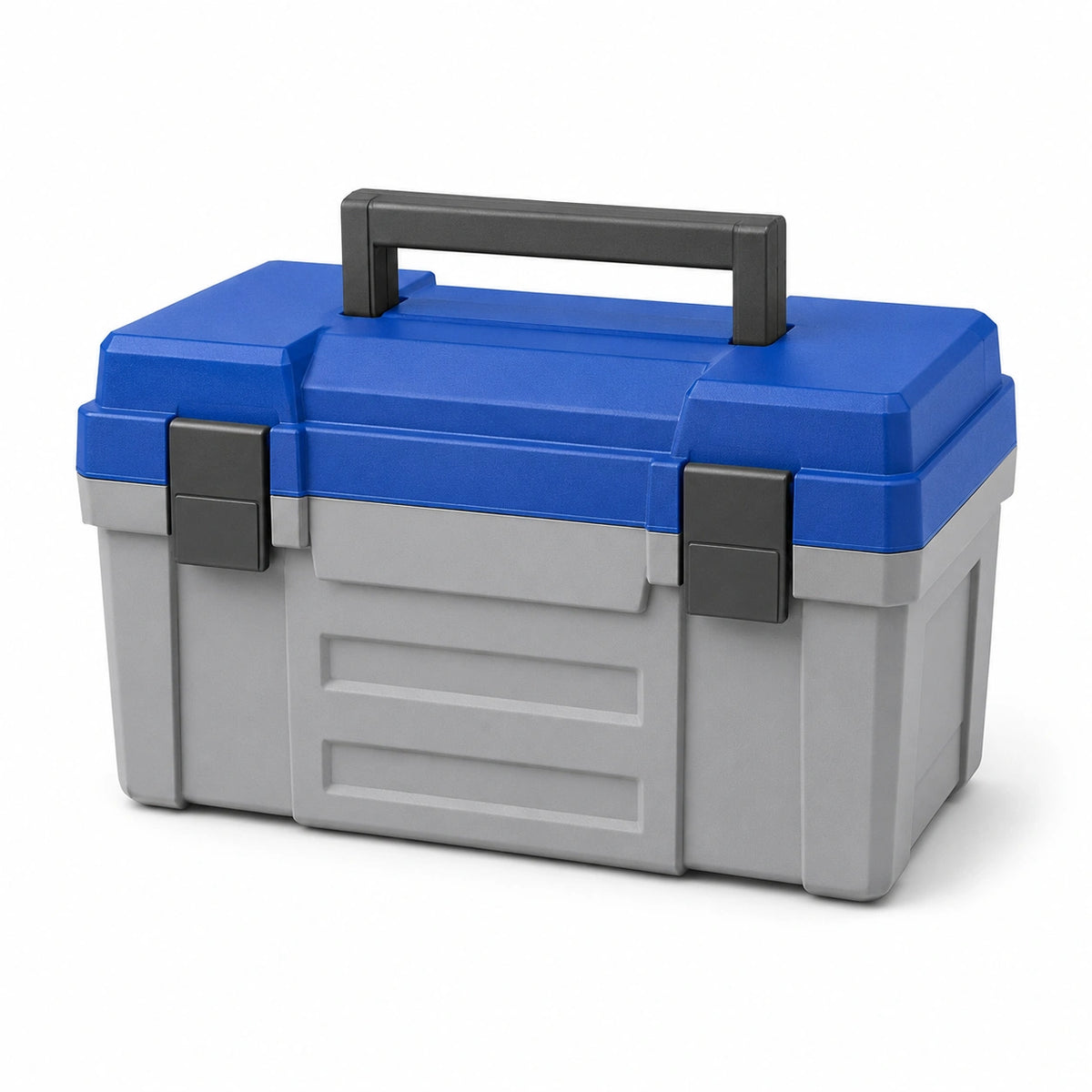 Caja de herramientas de plástico azul y gris 40 x 25 x 20 cm