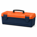 Caja de herramientas de plástico naranja y azul 40 cm
