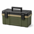 Caja de herramientas de plástico verde y negro 40x20x15 cm