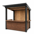 Puesto de Madera y Metal con Techo Resistente 200x100x230 cm