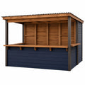 Caseta de Madera de Abeto y Acero Azul y Marrón