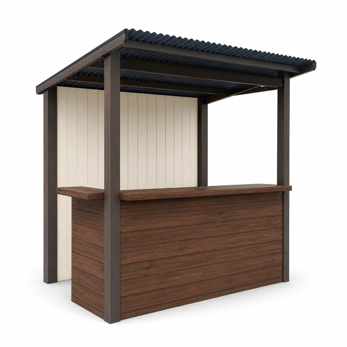 Kiosco de Madera y Acero para Exterior