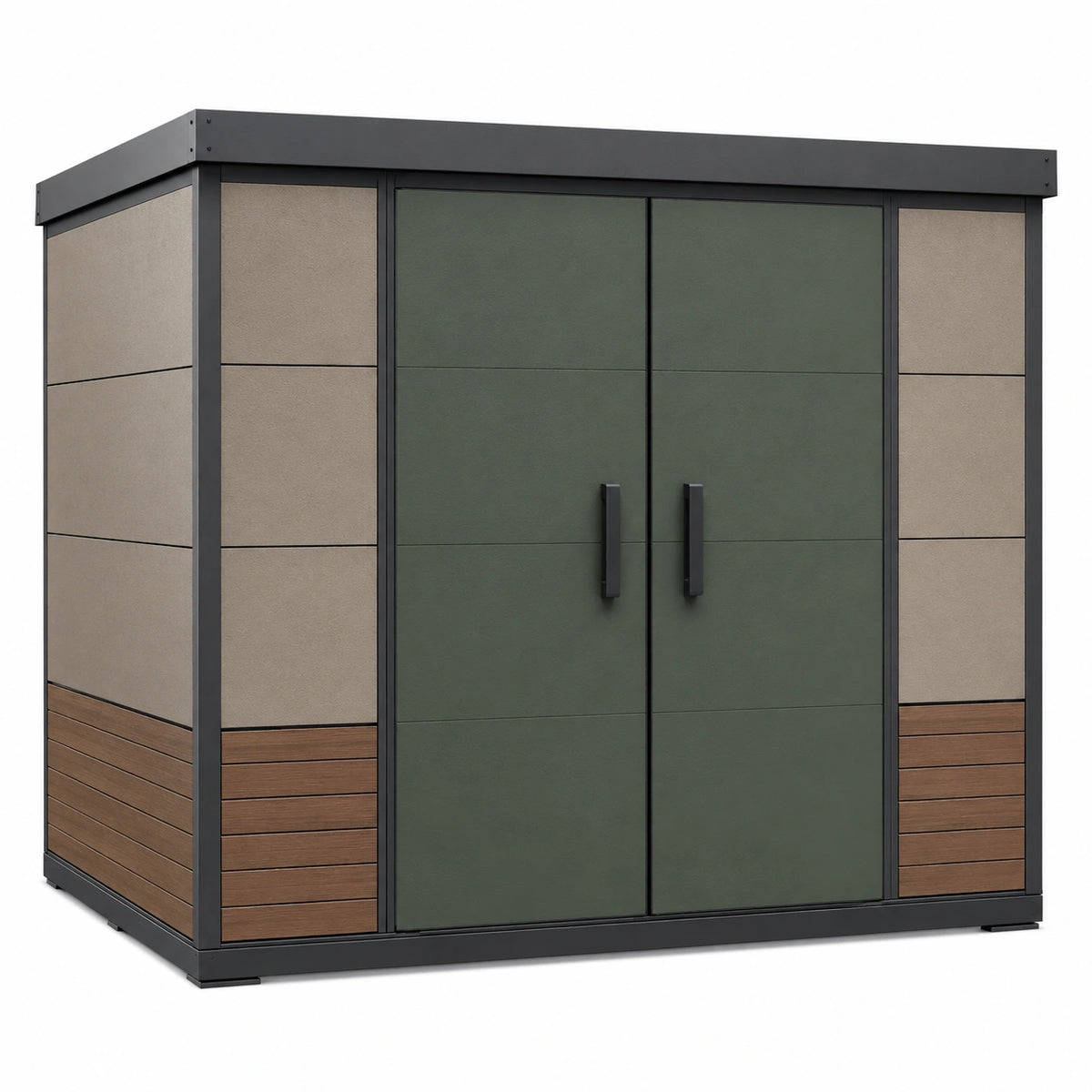 Cobertizo Exterior de Paneles con Puertas Dobles de 200 x 150 x 180 cm
