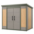 Cobertizo de Acero y Madera de Abeto 213x130x185 cm Verde/Gris