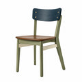 Silla de madera y metal Verde/Negro 45x50x80 cm