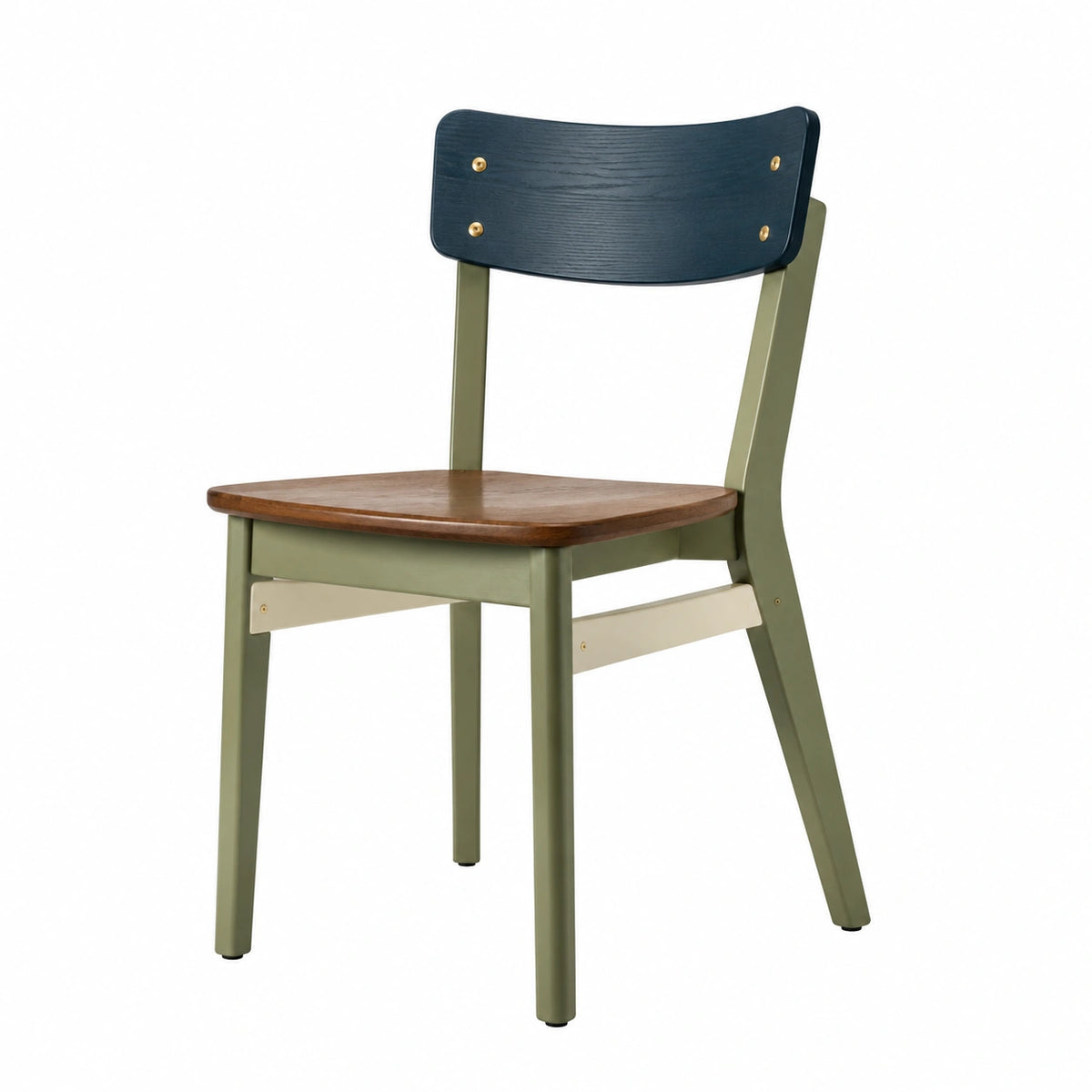 Silla de madera y metal Verde/Negro 45x50x80 cm