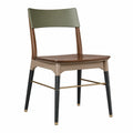 Silla de madera y PVC verde con estructura de acero