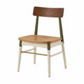 Silla de Madera y Metal Verde y Crema