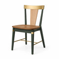 Silla de Madera y Metal Negro/Dorado 83x45x50 cm