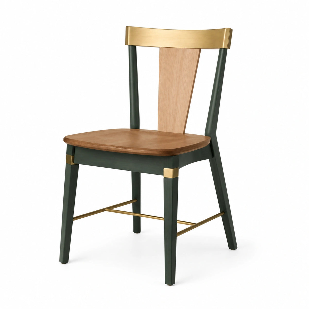 Silla de Madera y Metal Negro/Dorado 83x45x50 cm