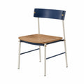 Silla de Madera y Metal Azul y Blanco