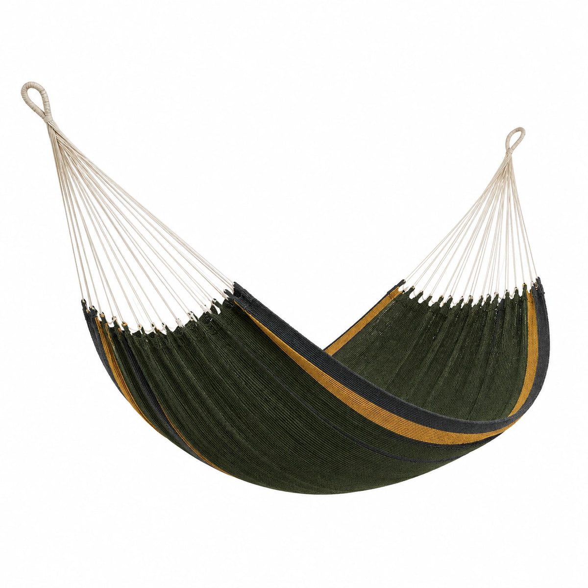 Hamaca de Algodón y Poliéster Verde y Amarillo 200cm