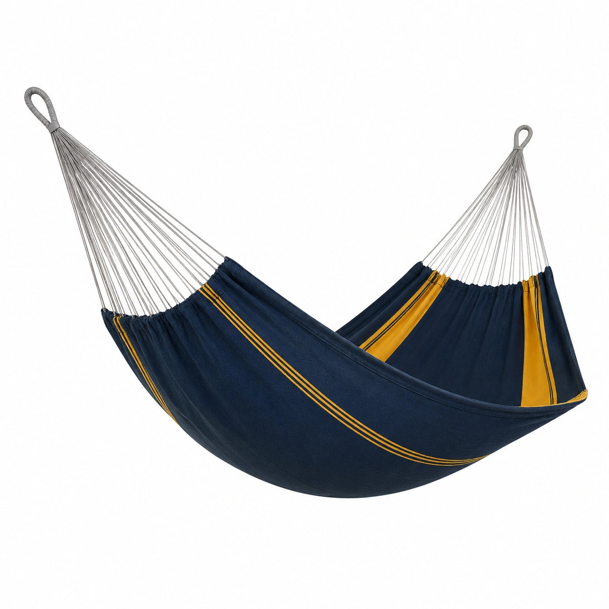 Hamaca de Algodón Azul y Amarillo 200x150 cm