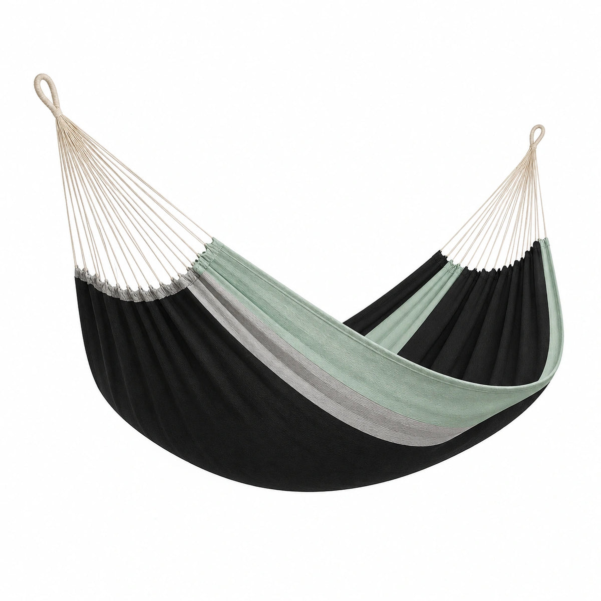 Hamaca de Algodón Negro/Verde 200cm x 150cm