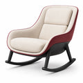 Sillón mecedor de madera con tapizado de poliéster