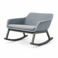 Silla mecedora de tela con estructura metálica