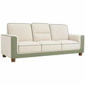 Sofá de tres plazas de tela Beige y Verde 210cm