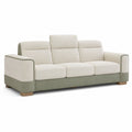 Sofá de Tela Beige y Verde 3 Plazas